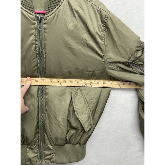 Pacsun‎ Bomber Jacket Mens Medium Army Green Casual Military - Picture 7 of 9